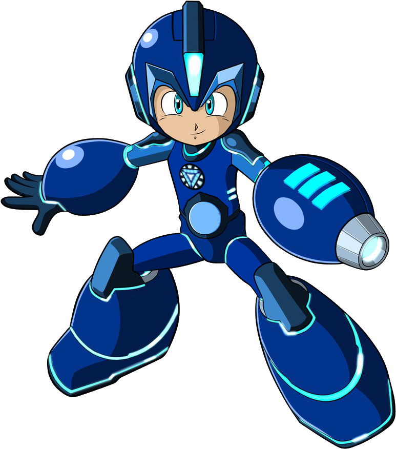 Megaman's New, Permanent Trademark Look Photo Glowing - Mega Man New Design (862x926), Png Download