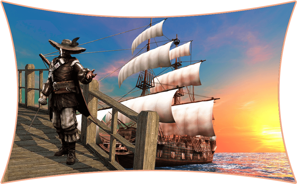 Peter Love - Ship At Sea Sunset (986x609), Png Download