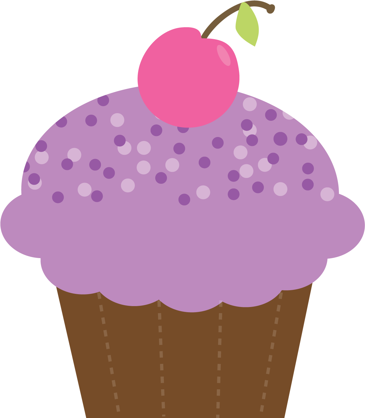 Happy Birthday Cupcake Clip Art And Nice Photo - Purple Cupcake Clip Art (1250x1458), Png Download
