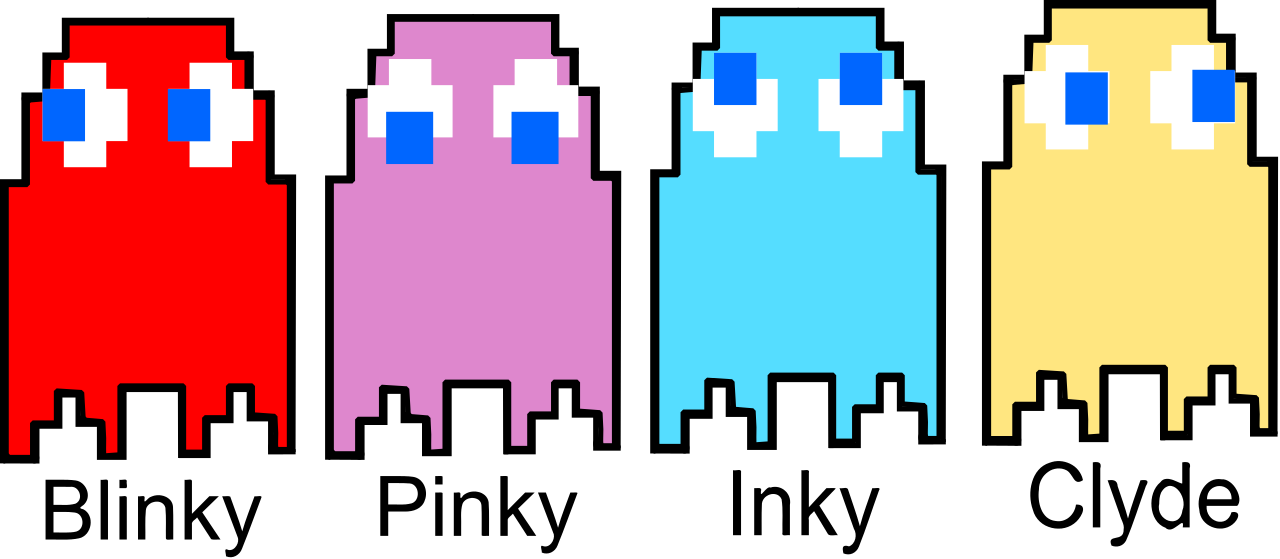 File - Pacman Ghosts - Svg - Pac Man Ghost Moving (1280x559), Png Download