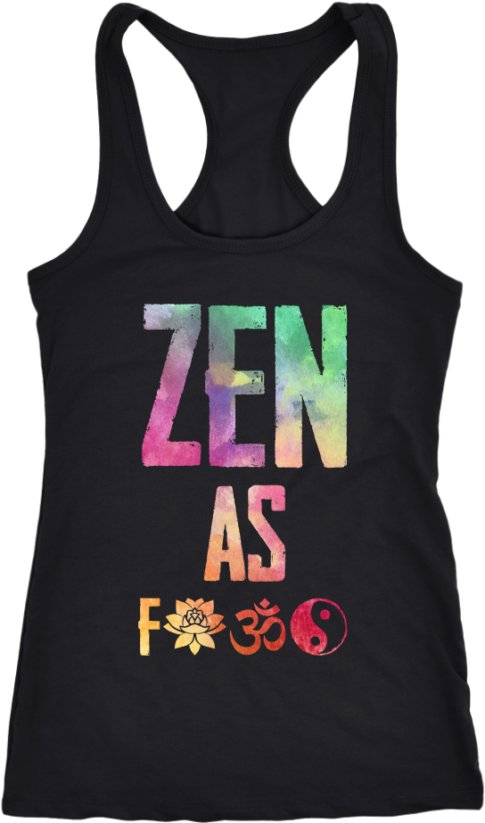 Zen As F*ck Watercolor Tank Top - Shirt (1024x1024), Png Download