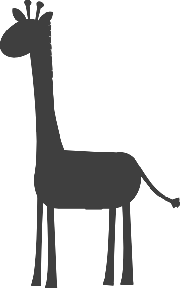 Black Giraffe Clip Art At Clker - Black Giraffe Clipart (372x595), Png Download
