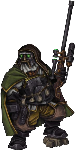 Sniper Conclave - D&d Dwarf Dark Skin (300x584), Png Download