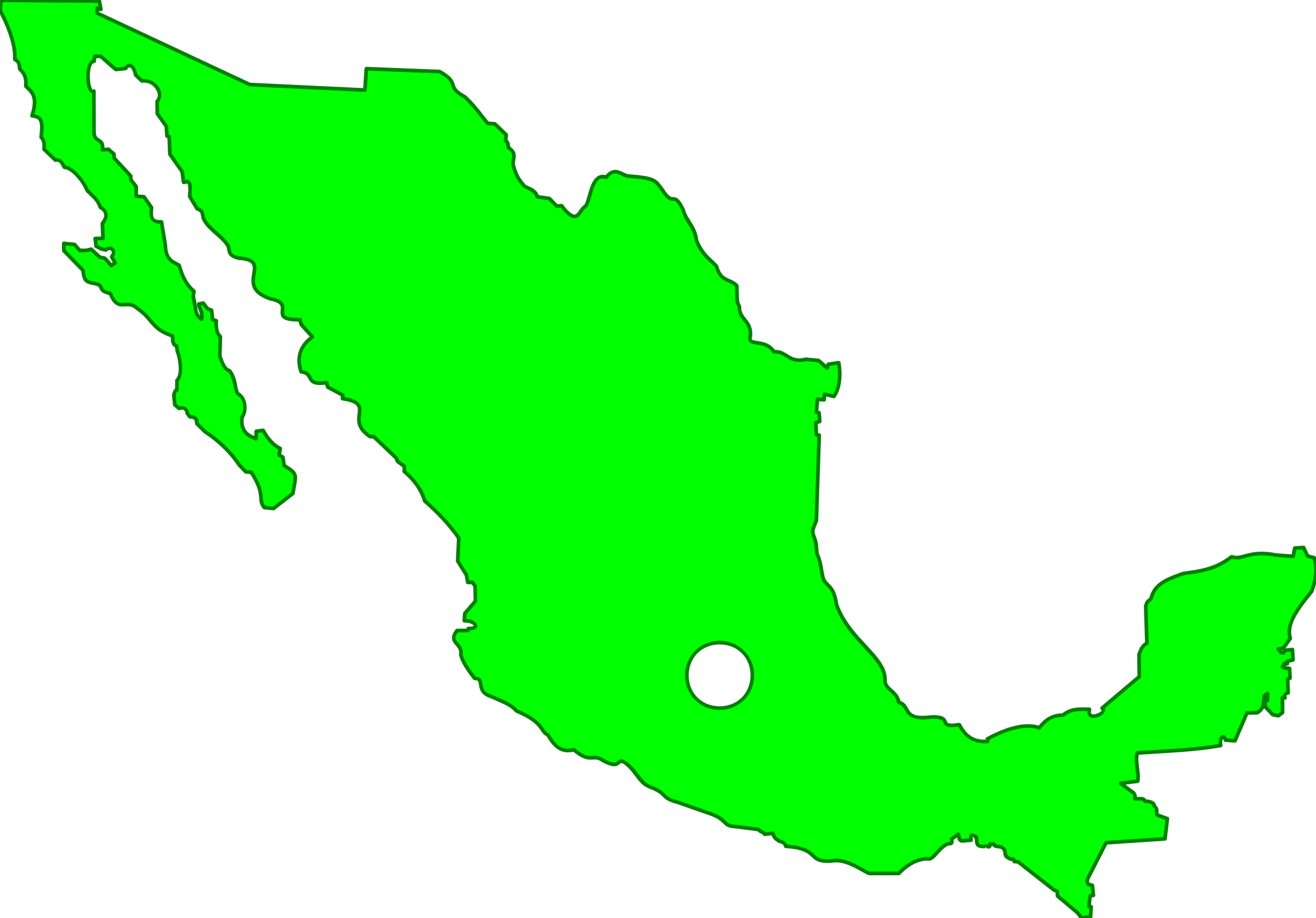 This Free Icons Png Design Of Mexico Map (2400x1674), Png Download