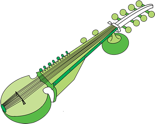 The Veena - Musical Instrument (588x467), Png Download