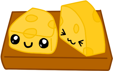Kawaii Cheese By Thecomputermouse On Deviantart Graphic - Kawaii Cheese (400x350), Png Download