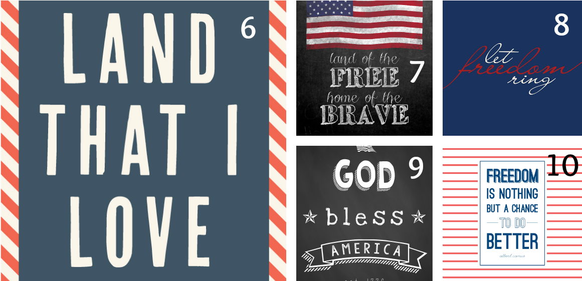 4th Of July Printables - Love The 4th Of July (1200x600), Png Download