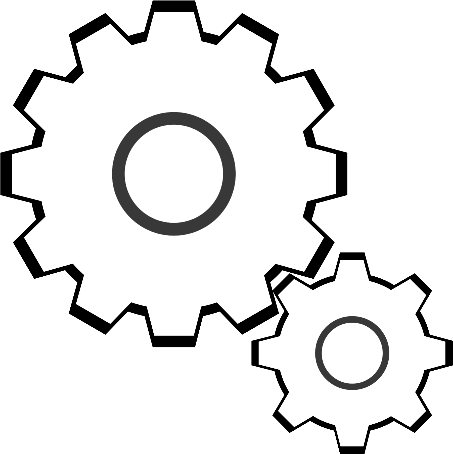 Big Image - Gear Clipart White Png (2400x2400), Png Download