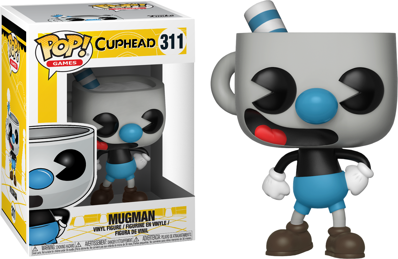 Funko Pop Vinyl Figure - Cuphead Funko Pop Mugman (1612x1050), Png Download