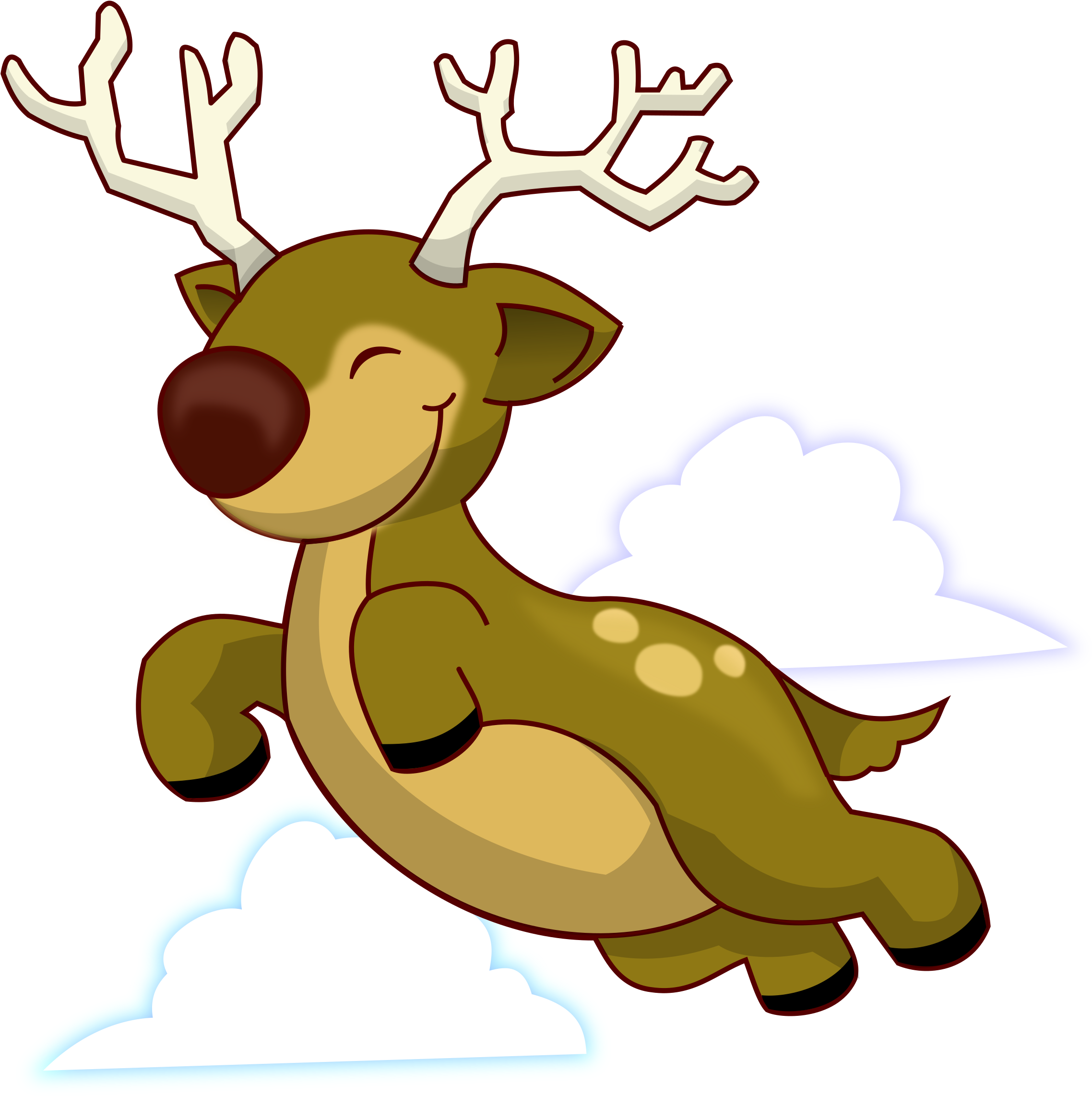 This Free Icons Png Design Of Flying Reindeer (2400x2400), Png Download