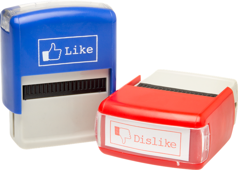 Stemple Papirene Med «like» Eller «dislike» - Out Of The Blue Like And Dislike Automatic Stamps (800x573), Png Download