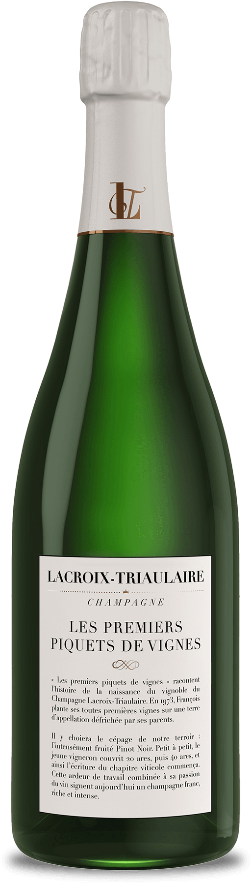 "les Premiers Piquets De Vignes" - Glass Bottle (580x1825), Png Download