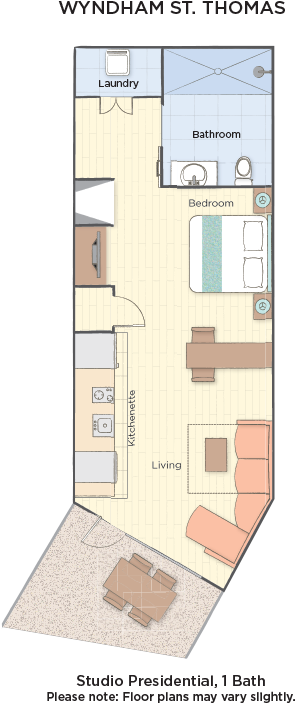 Studio Presidential - Floor Plan (1120x720), Png Download