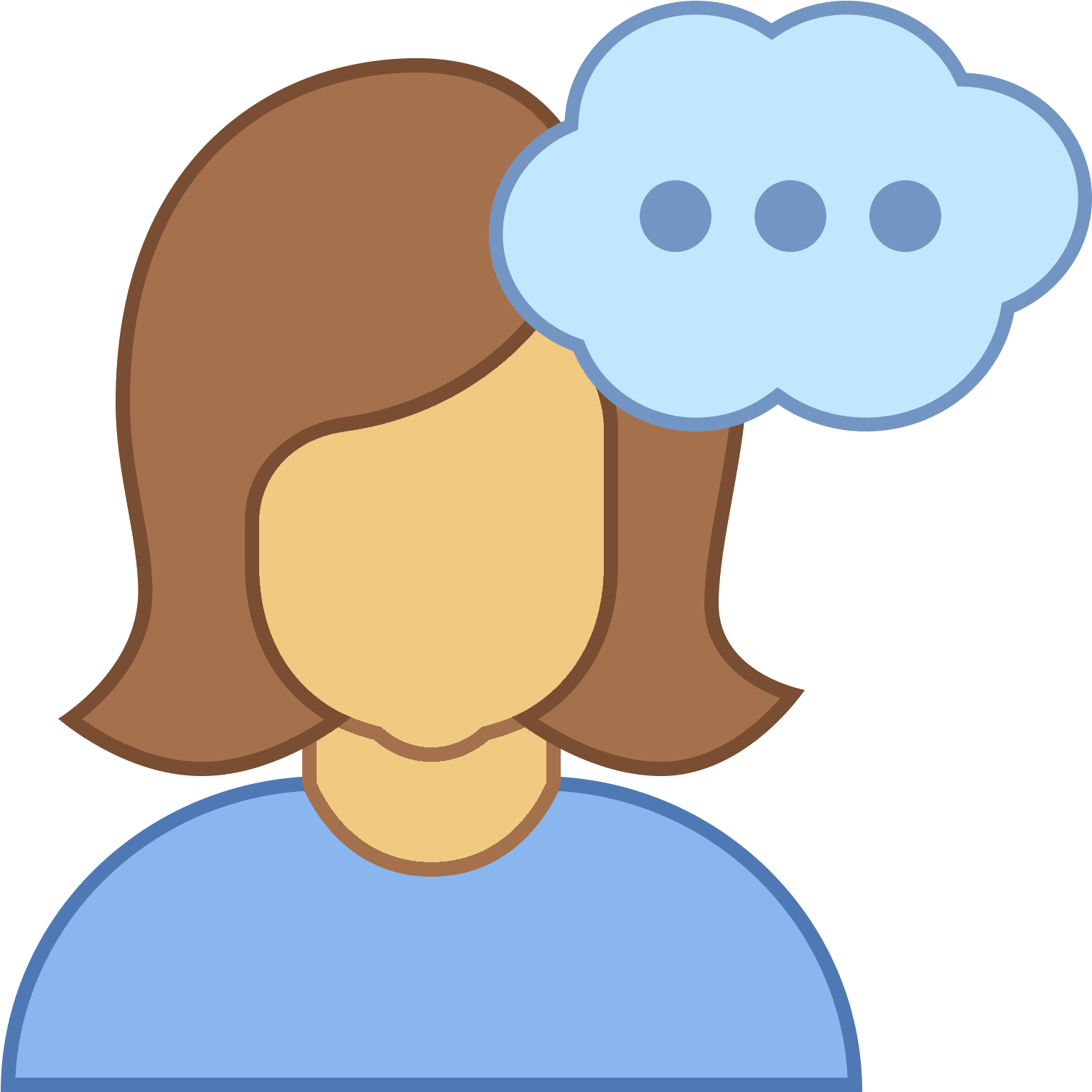 Mulher Pensando Icon - Icono Usuario Png Mujer (1600x1600), Png Download