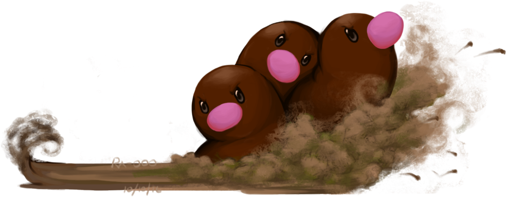 Dugtrio Used Bulldoze By Ra Ooo - Cartoon (1024x420), Png Download