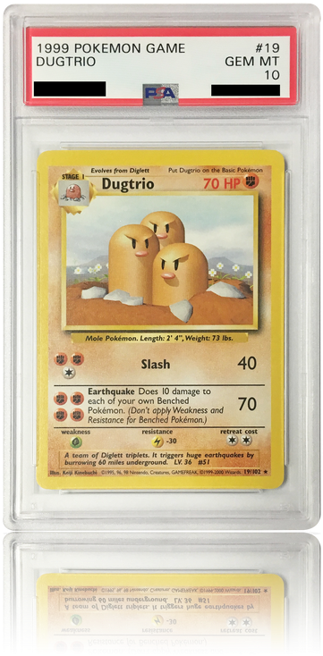 Psa 10 4th Print Dugtrio 19/102 - Pokemon Card (498x937), Png Download