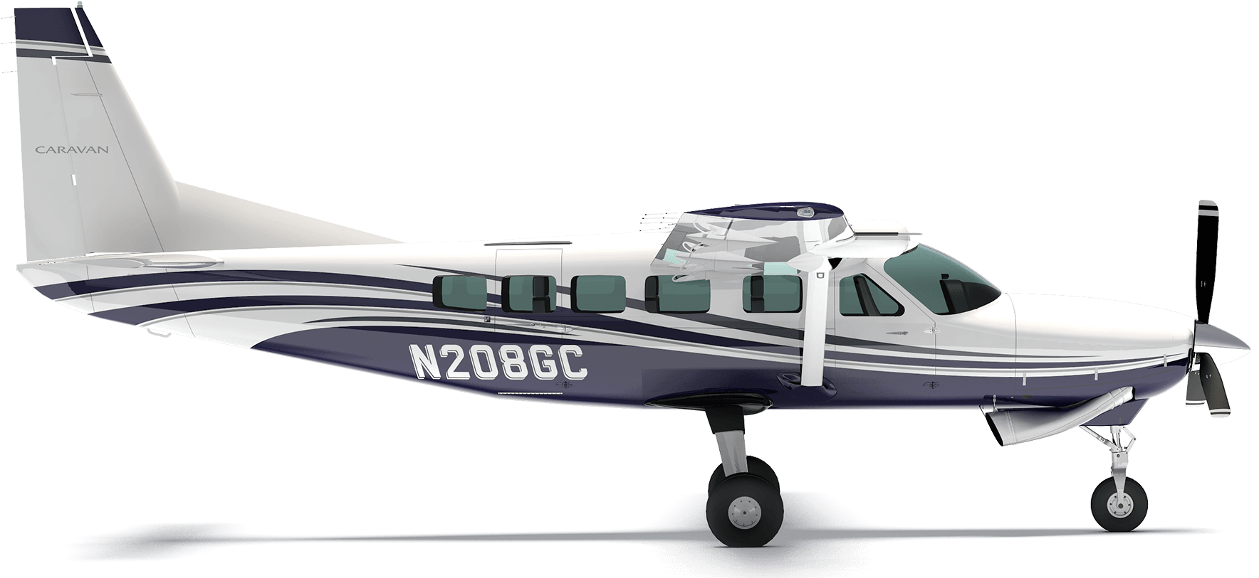 Cessna Caravan - Cessna 208 (1800x812), Png Download