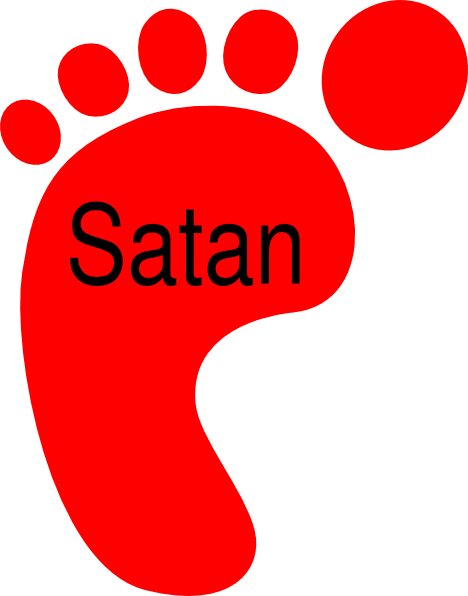 Satan Under Your Feet Clip Art - Foot Print (468x596), Png Download