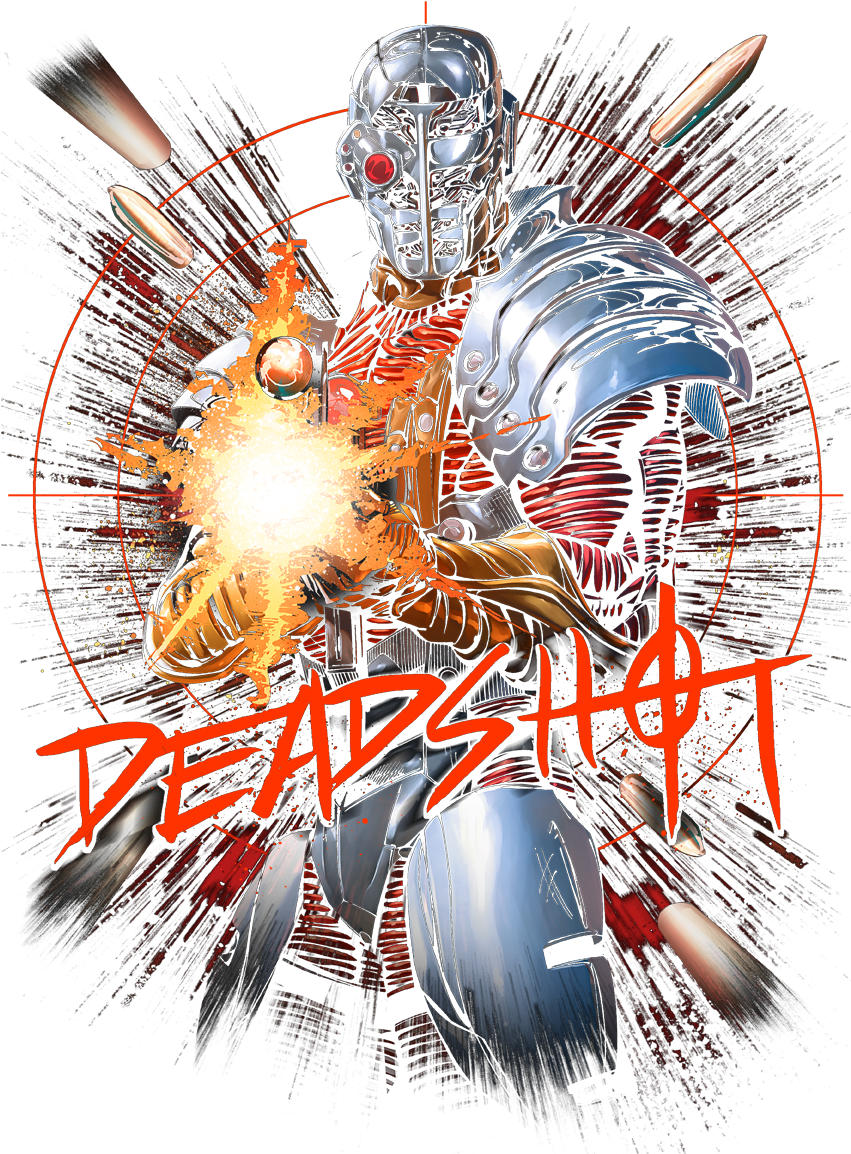 Justice League Deadshot Men's Ringer T-shirt (850x1181), Png Download