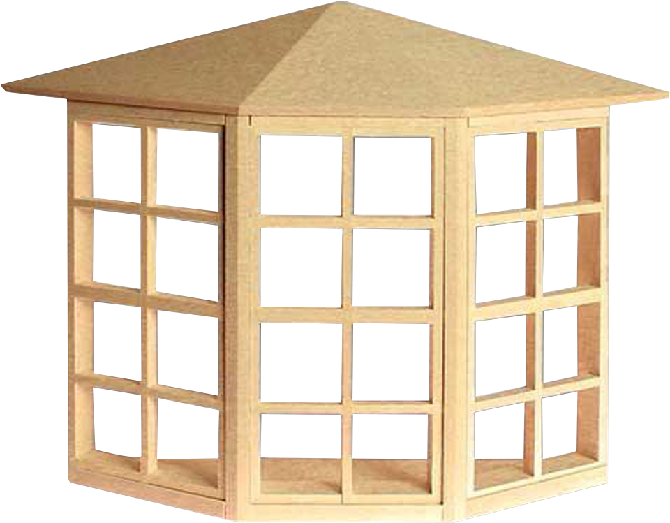 24-light Dollhouse Bay Window - Houseworks - Half Scale (1/2" Scale) Dollhouse Miniature (1024x1024), Png Download
