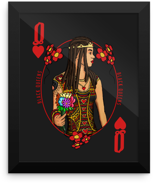 Framed Queen Of Hearts Poster - Hearts (1000x1000), Png Download
