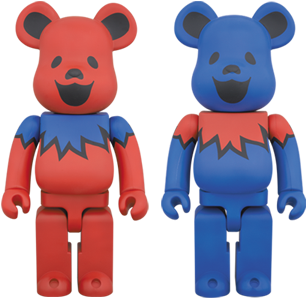Grateful Dead Blue 400% Bearbrick - Medicom Alien 400% Bearbrick Action Figure (317x550), Png Download