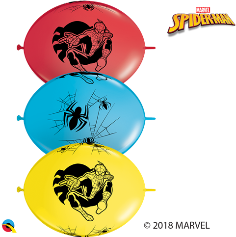 Larger Photo Email A Friend - 12 Spiderman Quick Links Assortment Balloons Bag (500x482), Png Download