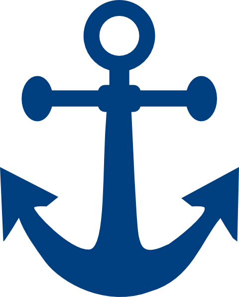 Navy Blue Anchor Png (480x596), Png Download