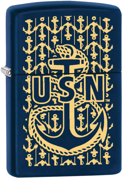 Zippo 29122 Navy Anchor Navy Lighter Withflint (423x600), Png Download