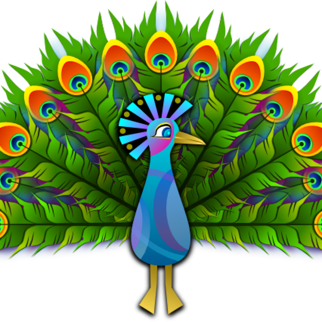 Peacock Clipart Cartoon Peacock Clipart Free Clipart - Peacock And The Crane Story (1024x1024), Png Download