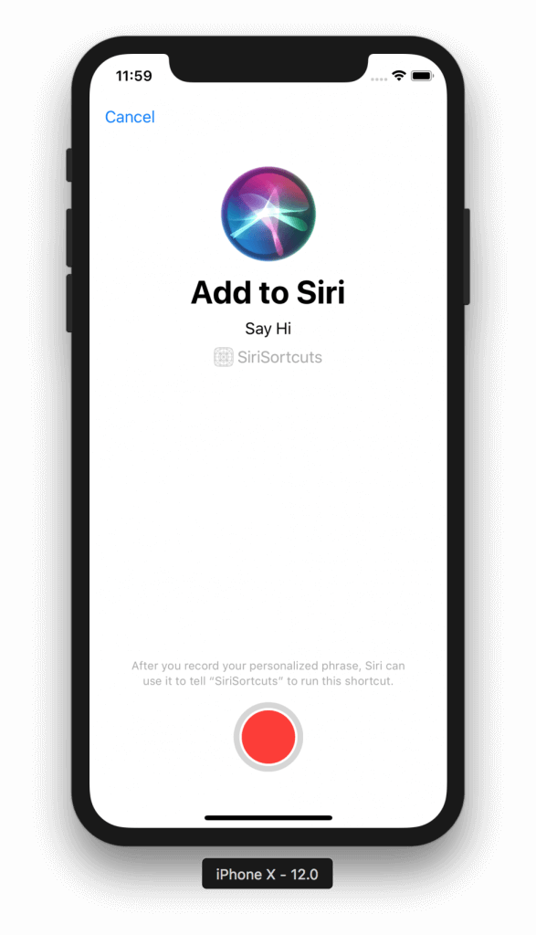 Once You're Done, Spin Up Siri And Say Your Phrase - Add To Siri Ios 12 (587x1024), Png Download