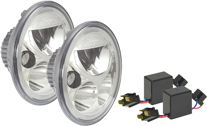 Vision X, Vortex 7" Led Headlight, Off Road Light, - Vision X Vortex 7" Round Led Jeep Jk Headlamp Kit With (720x720), Png Download