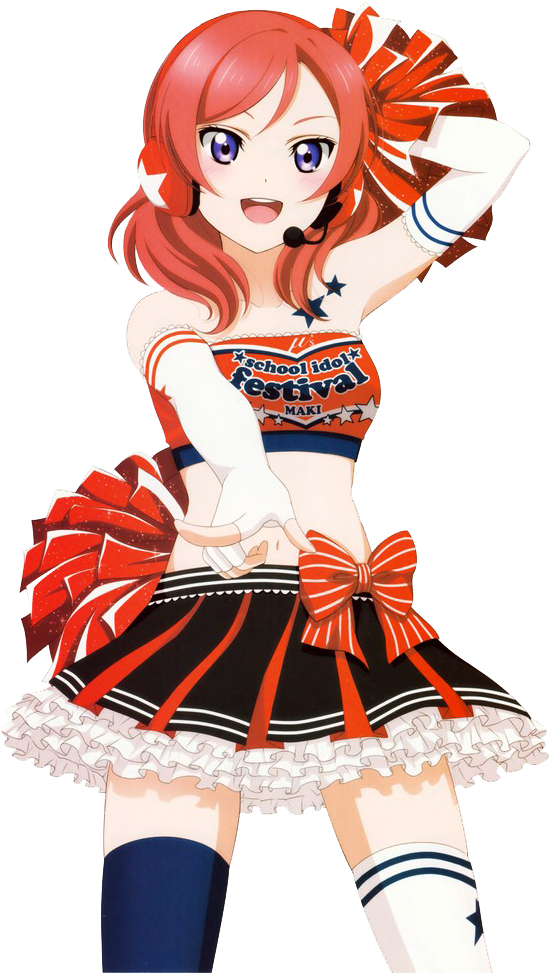 Maki Nishikino Png - Love Live Maki Cheerleader (892x1000), Png Download
