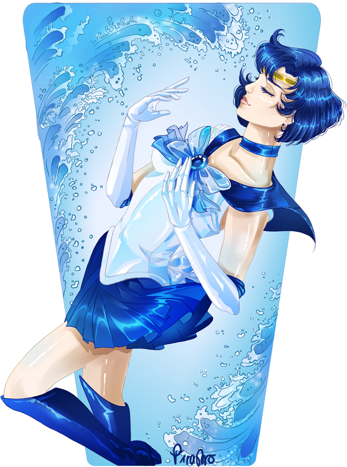 Sailor Mercury By Pirastro - Sailor Moon (741x1000), Png Download