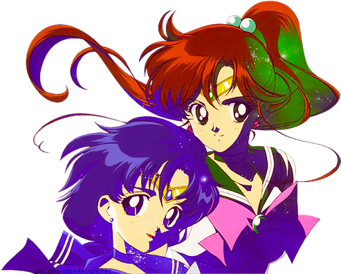 Sailor Mercury, Sailor Moon, And Sailor Jupiter Image - Sailor Moon (500x397), Png Download
