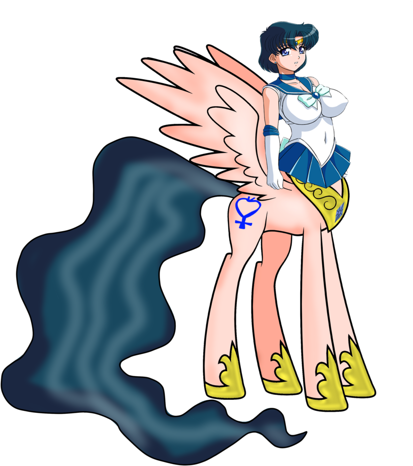 Centaur, Edit, Princess Celestia, Safe, Sailor Mercury, - Cartoon (1004x1024), Png Download