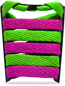 Green And Pink Multicolor Shoelace - Green (460x590), Png Download