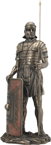 Roman Soldier With Javelin And Shield Statue - Veronese Roman Soldier Statue With Javelin And Shield (555x555), Png Download