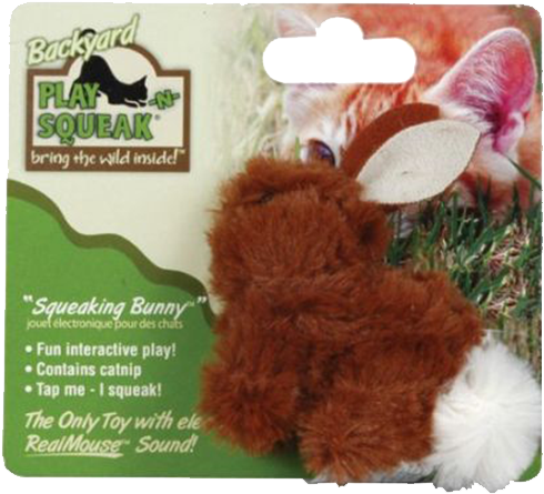 Play N Squeak Cat Toys - Play-n-squeak Backyard Bunny Cat Toy, 2.5" (600x600), Png Download