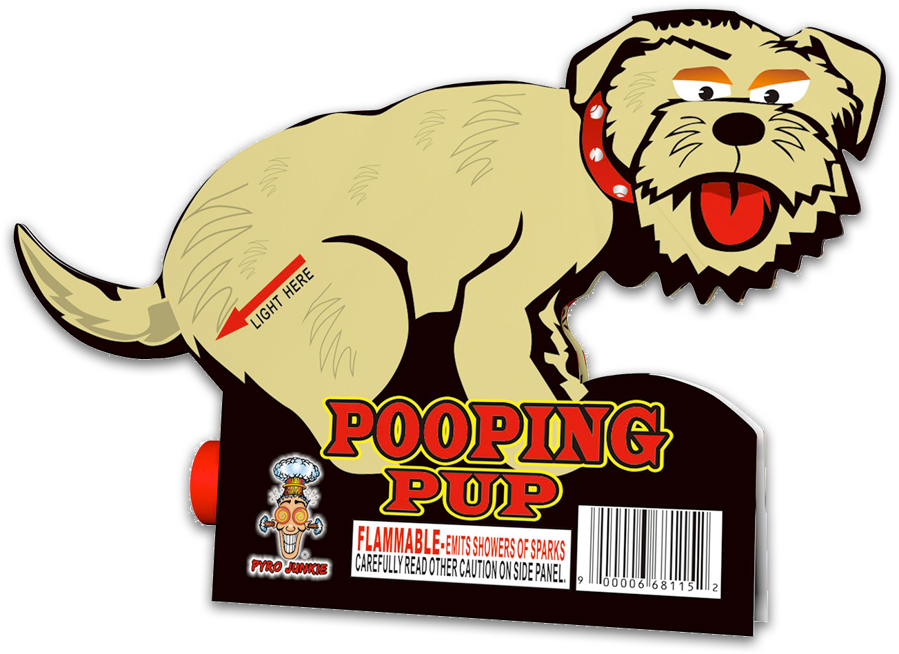 Pooping Pup - Fireworks (1500x1500), Png Download