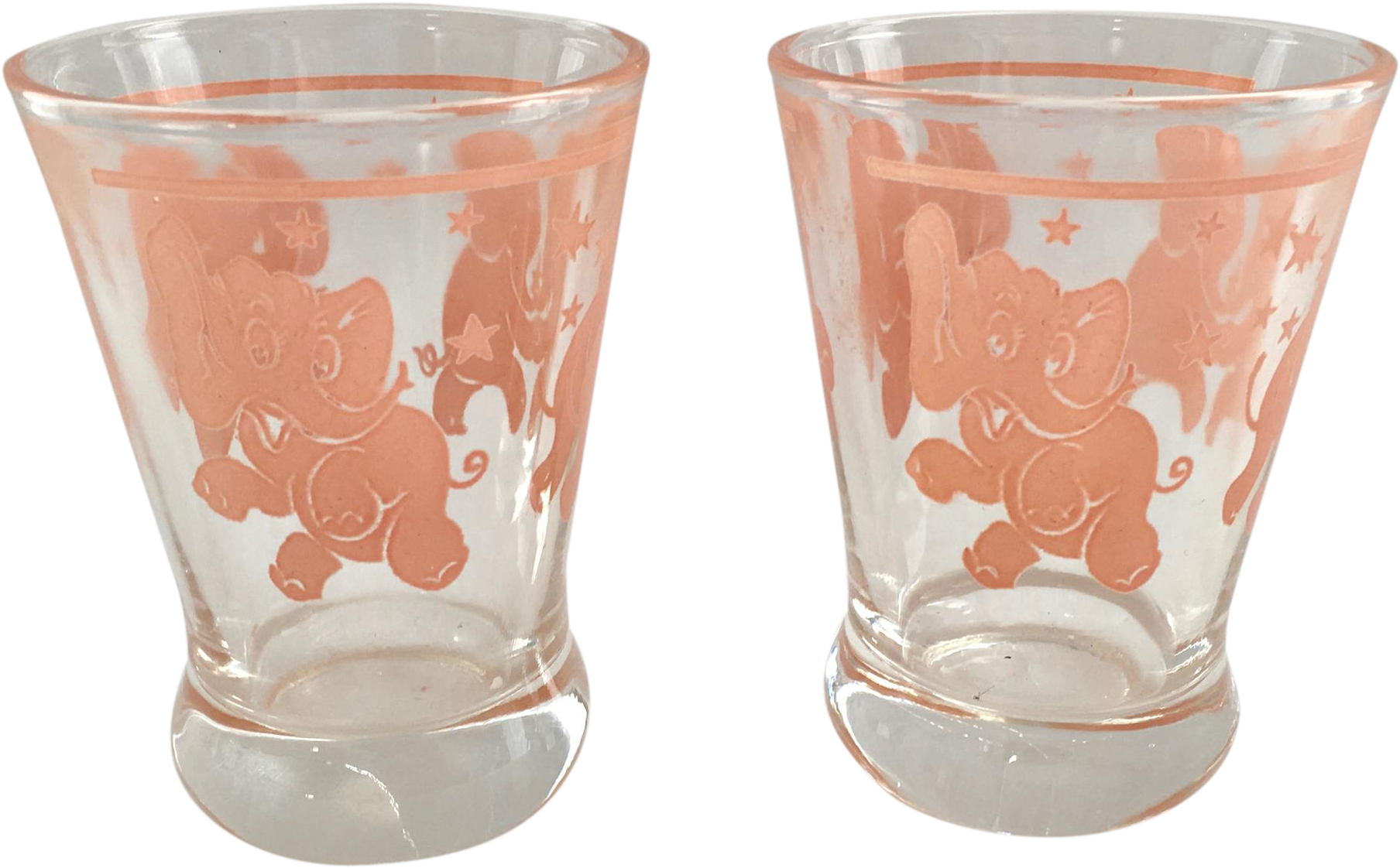 Add These Whimsical Hazel Atlas Dancing Pink Elephants - Old Fashioned Glass (1807x1807), Png Download