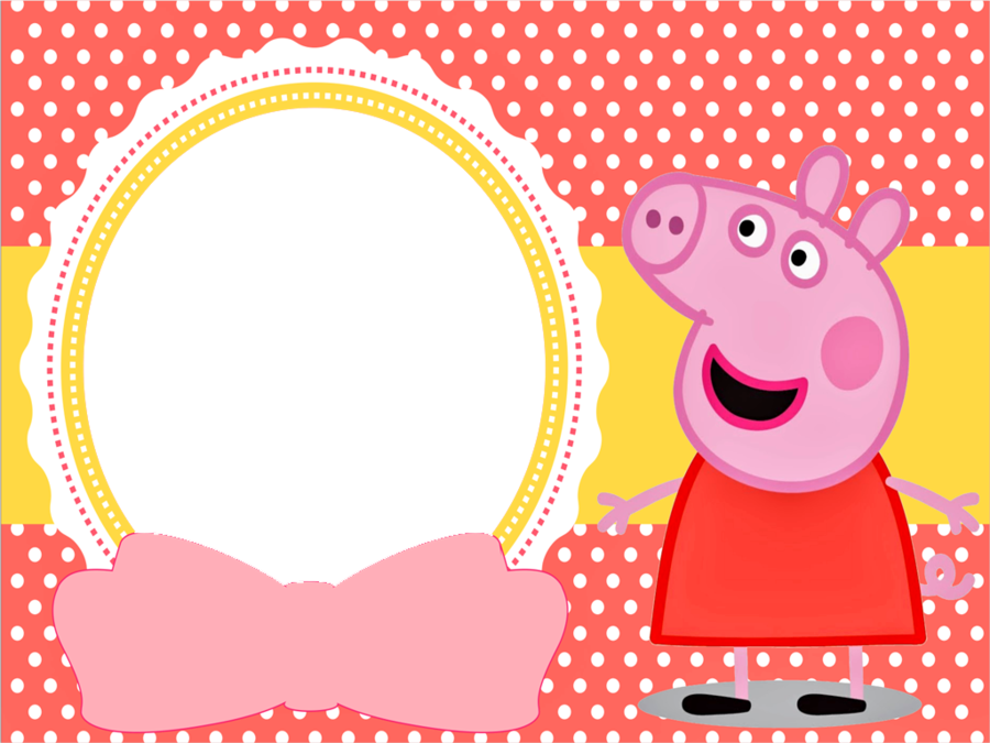 Convite Peppa Pig Clipart Convite Ariel - Moldura De Foto Peppa Pig (900x675), Png Download