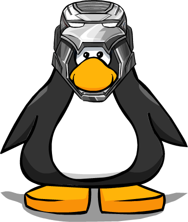 War Machine Helmet From A Player Card - Penguin With A Fedora (376x445), Png Download