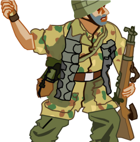Clipart Cartoon Drawing Of German Ww2 Soldier (640x480), Png Download