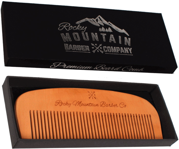 Pearwood Men's Comb Rocky Mountain Barber Canada - Hair Comb - Wood With Anti-static & No Snag Handmade (600x600), Png Download