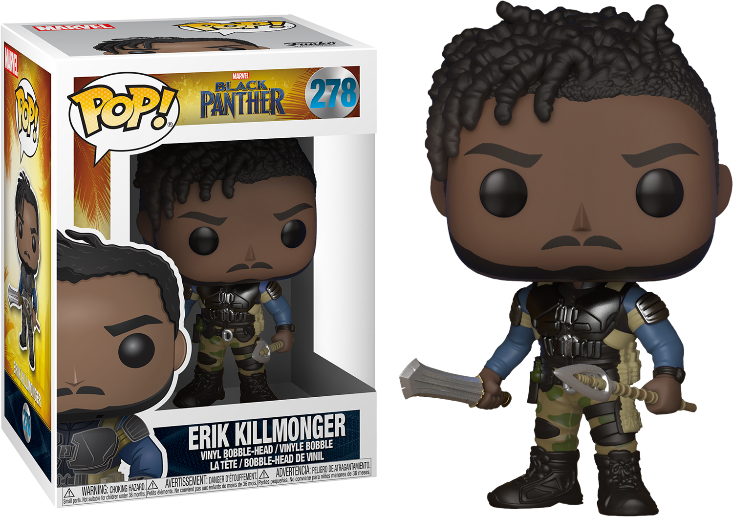 Wakanda Pop Vinyl Bundle - Pop Black Panther Erik Killmonger (1500x1058), Png Download