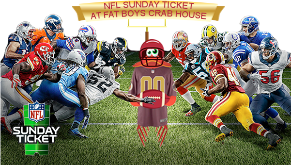 At Fat Boys Crab House We Have Direct Tv's Nfl Sunday - Sunday Ticket Every Game (600x346), Png Download