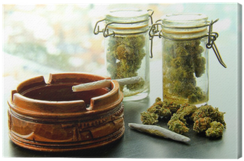 Marijuana Joints And Jars Of Weed Canvas Print • Pixers® - Average Joint Size (400x400), Png Download
