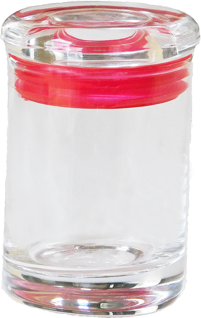 3oz Glass Jar/glass Lid/red Seal (72 Jars Per - Lid (720x1158), Png Download