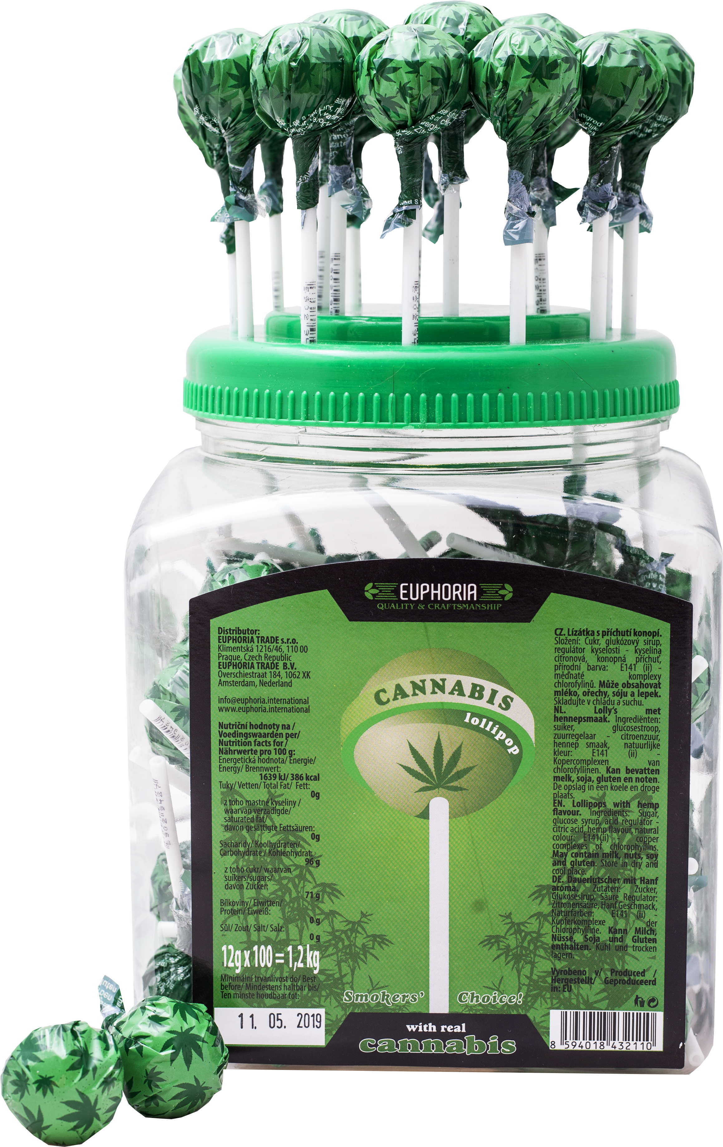 Cannabis Lollipops Jar - Prague Gag Cannabis Lollipops (2520x3816), Png Download